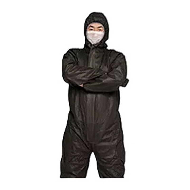 black disposable coverall 