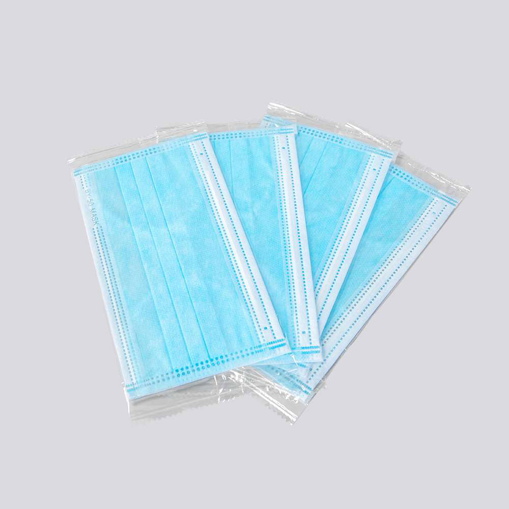 Disposable 3-ply blue adult face mask