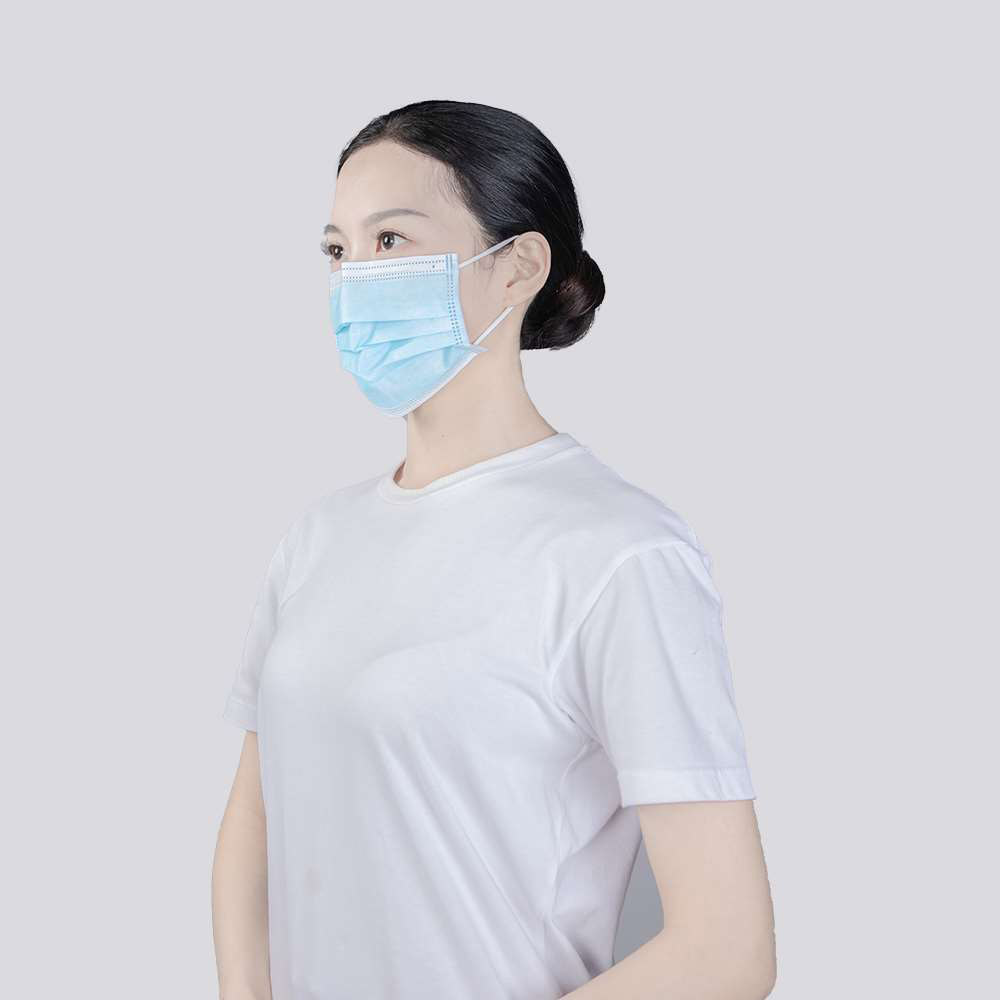 Disposable 3-ply blue adult face mask