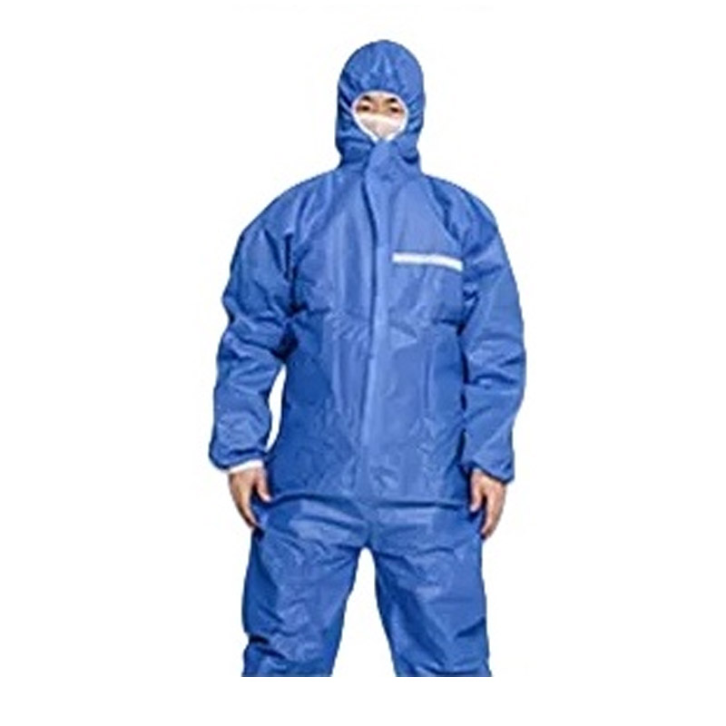 blue disposable coverall