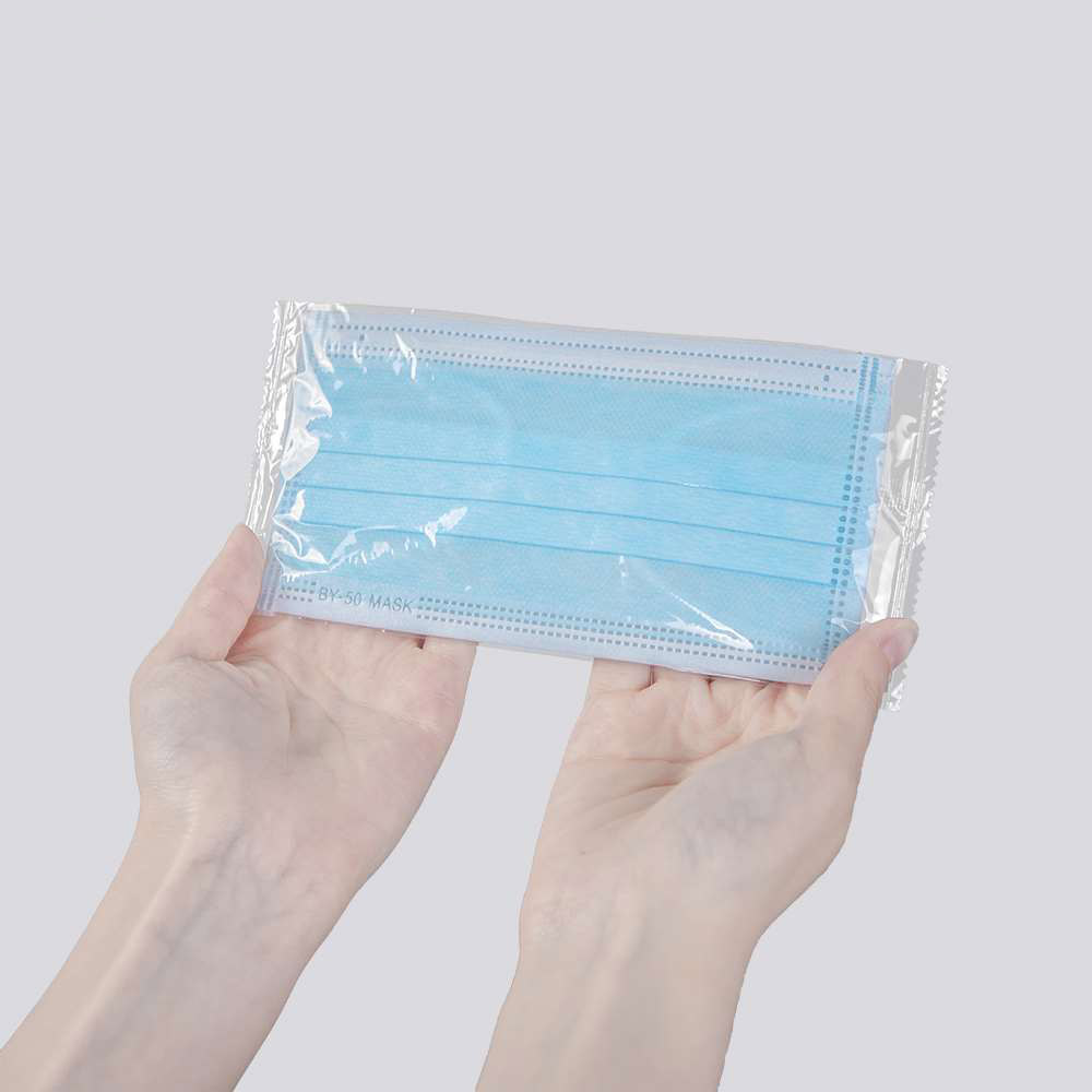 Disposable 3-ply blue adult face mask